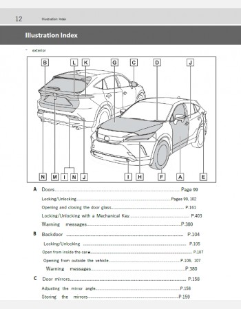 toyota harrier 2024-2025 owners manual in english